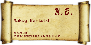 Makay Bertold névjegykártya